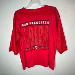 VTG 90s NFL San Francisco 49ers 3/4 Sleeve With Lace Single Stitch Shirt